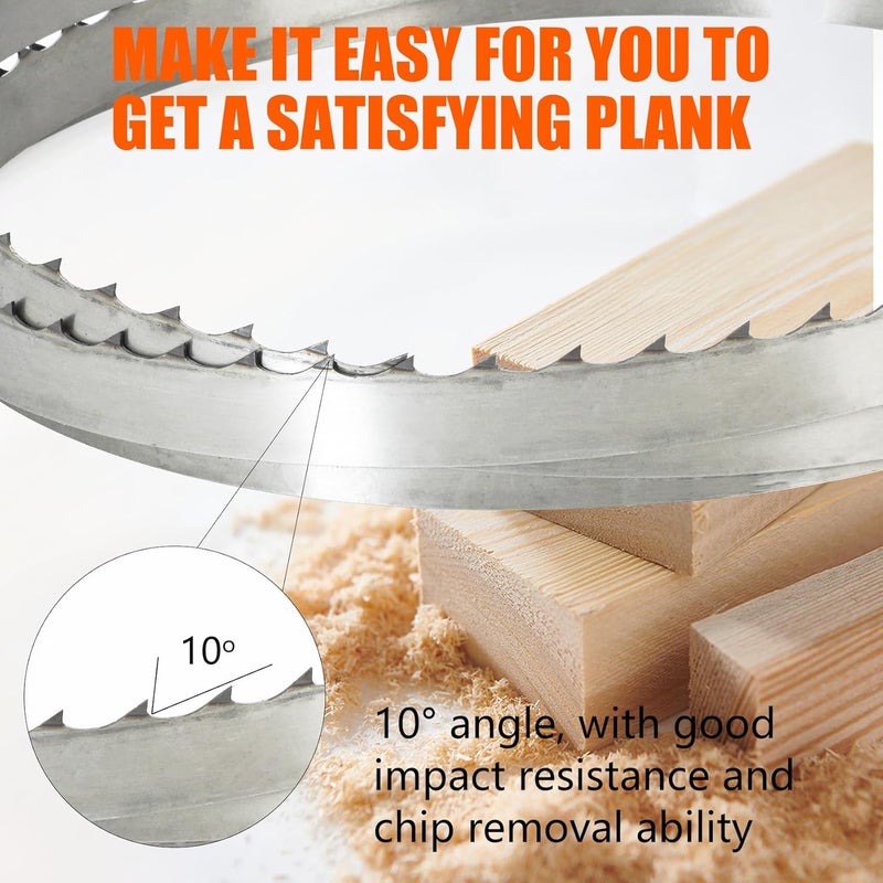 phabcf 132" Sawmill Bandsaw Blades 5-Pack Compatible with Wood-Mizer, Bandsaw Blades Compatible with Woodland, Harbor Freight, Frontier, Timbery,TMG Industrial Mills, 10°All-Purpose Sawing - Image 3